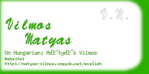 vilmos matyas business card